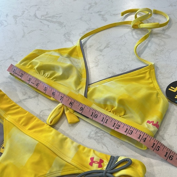 Under Armour Vibrant Yellow Swimwear Set Bikini Medium Top Large Bottom UPF30 - Picture 10 of 12